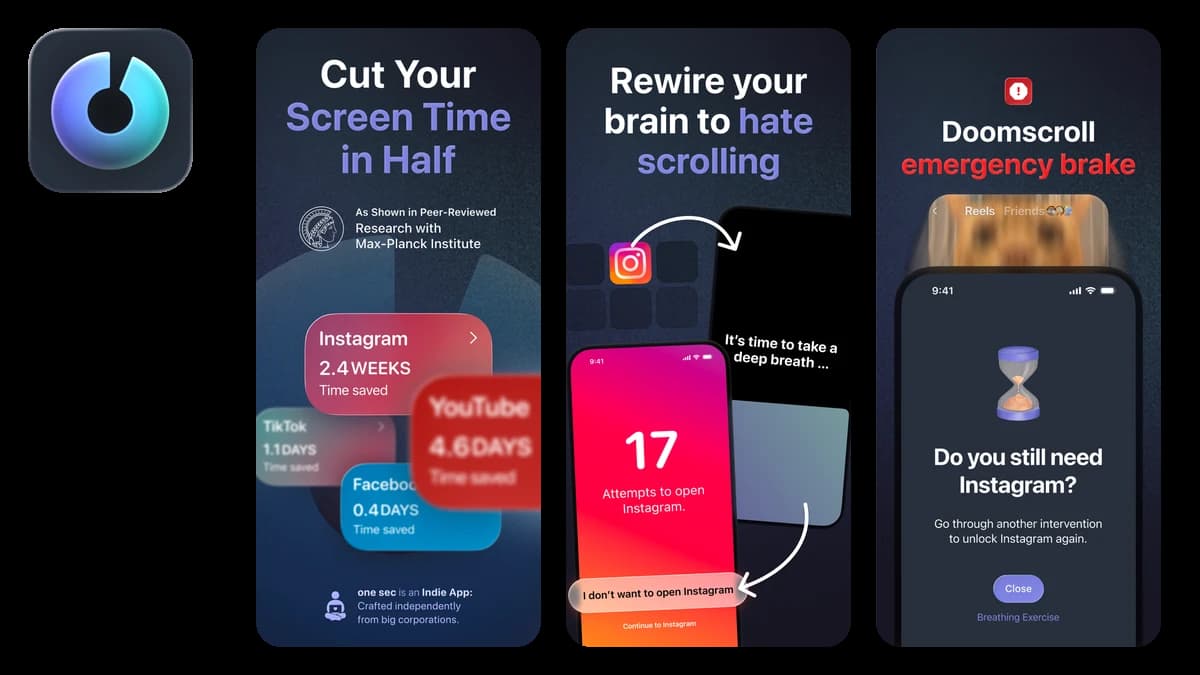 one sec Stopping Social Media Addiction App