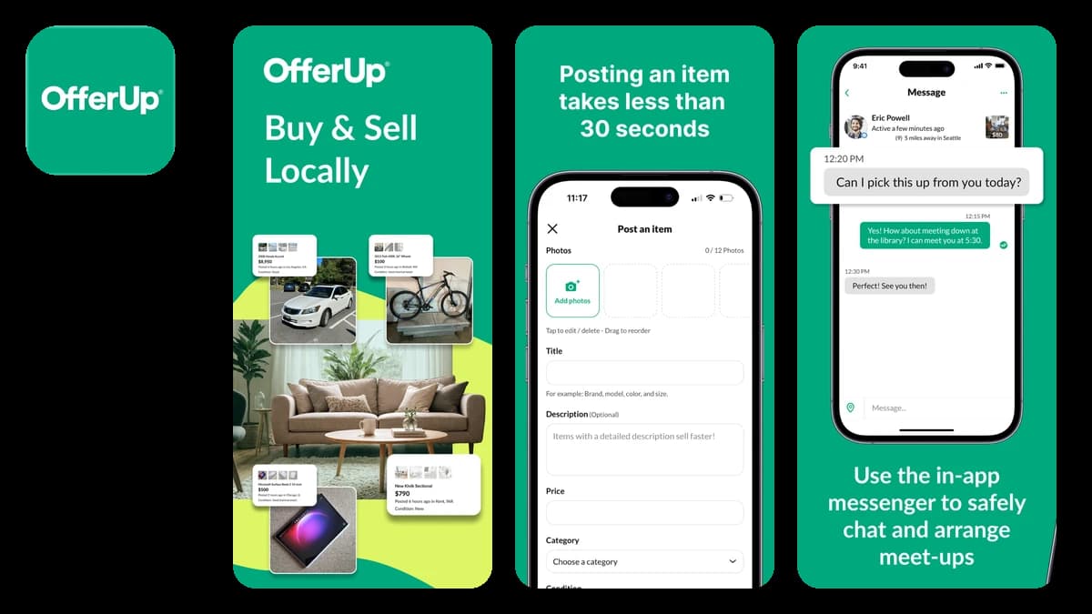 OfferUp local marketplace app screenshots