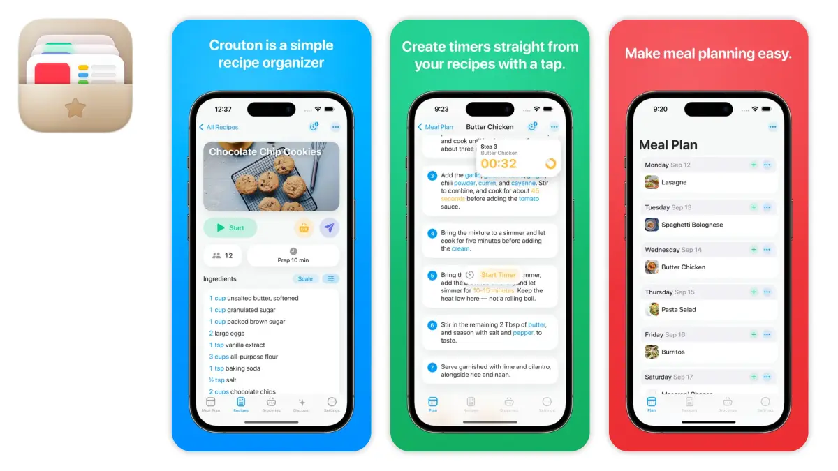 Crouton recipe organizer and meal planner app